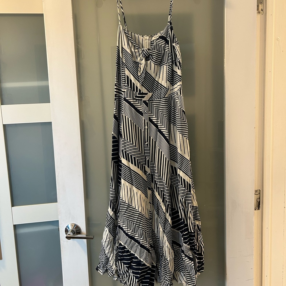 Yumi Kim Black and White Asymmetrical Sundress